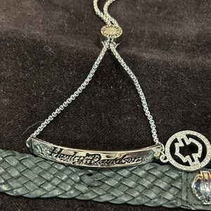 Harley-Davidson Silver and Black Bracelet